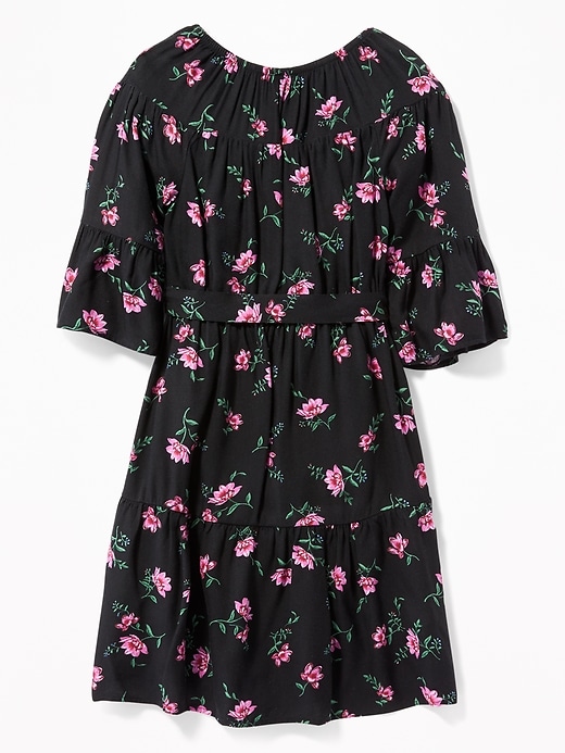 View large product image 2 of 3. Tie-Belt Floral Dress for Girls