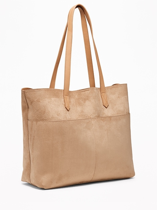 View large product image 1 of 2. Sueded East-West Tote for Women