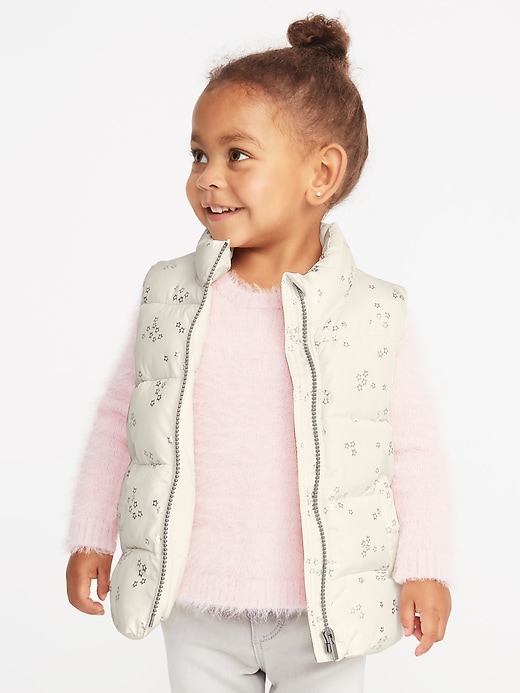 View large product image 1 of 4. Frost-Free Printed Puffer Vest for Toddler Girls