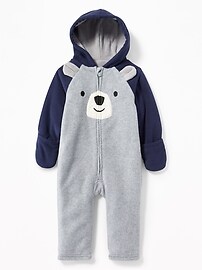 View large product image 3 of 3. Micro Fleece Bear Critter One-Piece for Baby