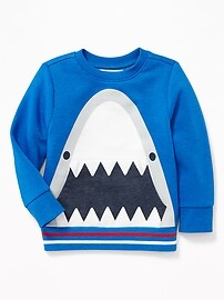 View large product image 5 of 5. Shark-Graphic Crew-Neck Sweatshirt for Toddler Boys