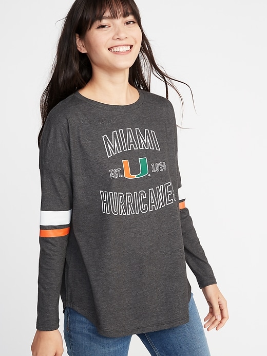 View large product image 1 of 1. College-Team Graphic Drop-Shoulder Tee for Women