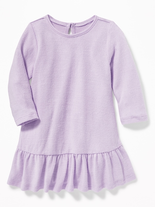 View large product image 1 of 1. Plush-Knit Peplum-Hem Swing Dress for Baby