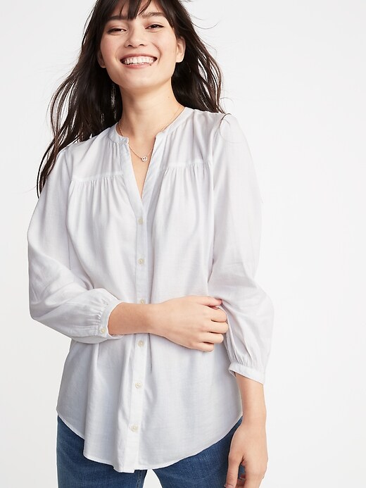 Image number 1 showing, Relaxed Shirred Tunic for Women