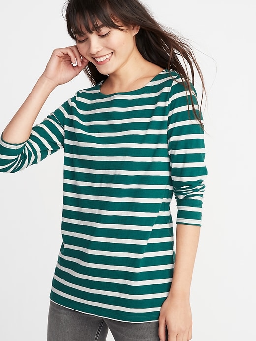 View large product image 1 of 1. Relaxed Mariner-Stripe Tee for Women