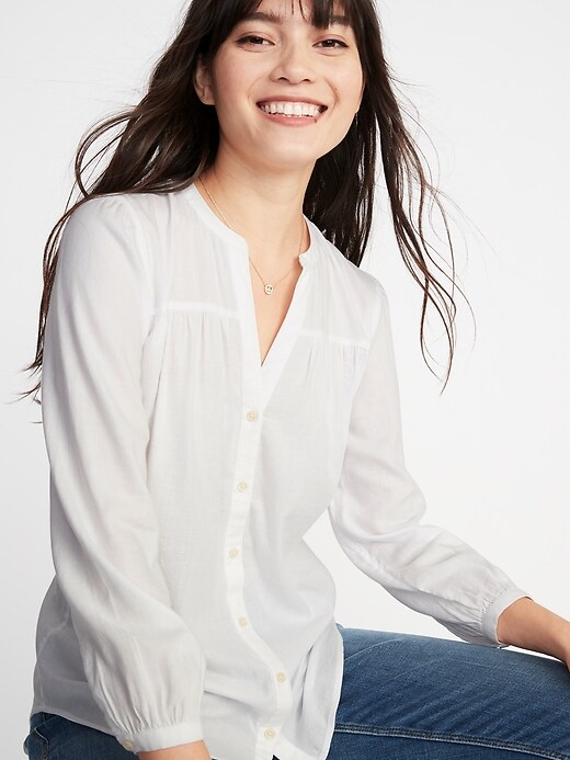 Image number 4 showing, Relaxed Shirred Tunic for Women