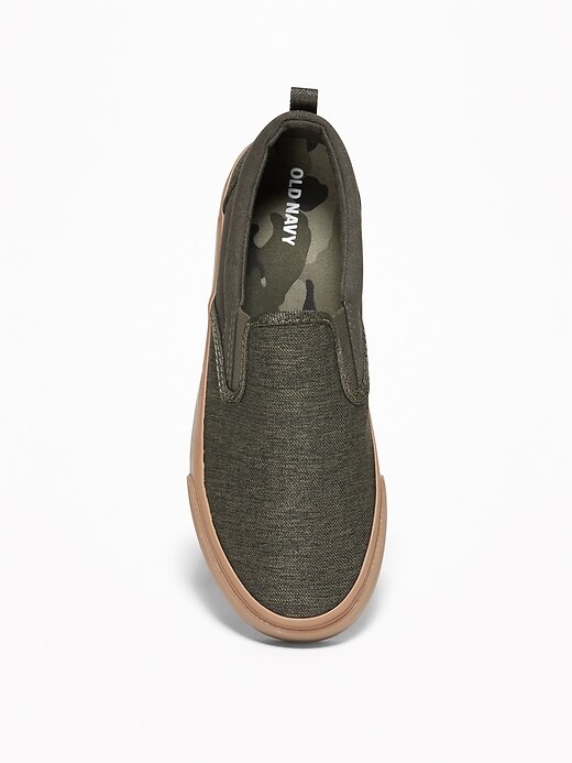 View large product image 2 of 3. Textured Twill Slip-Ons for Boys