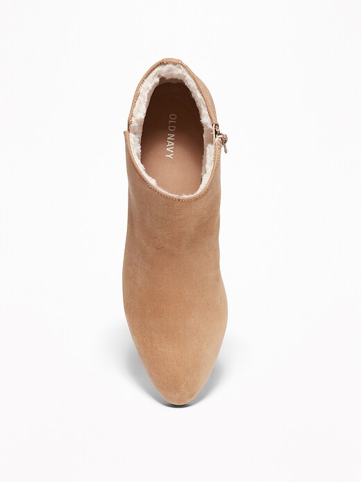Image number 3 showing, Faux-Suede Sherpa-Lined Booties for Women