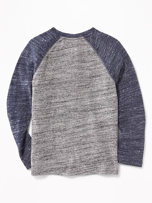 View large product image 2 of 3. Color-Block Raglan-Sleeve Henley For Boys