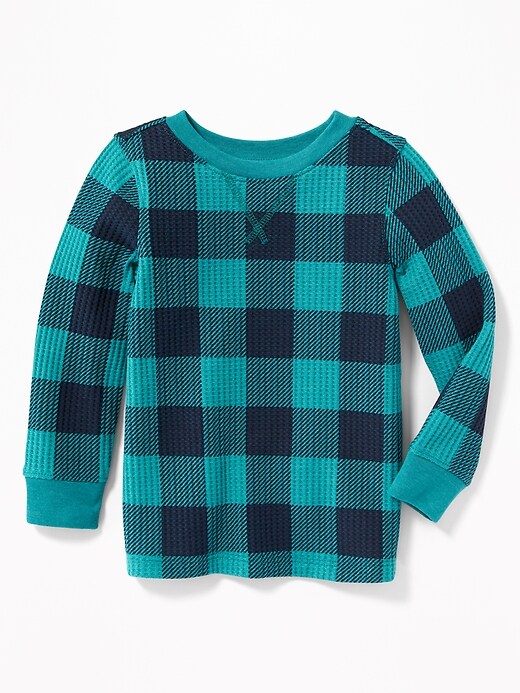 View large product image 1 of 1. Plaid Thermal Tee for Toddler Boys
