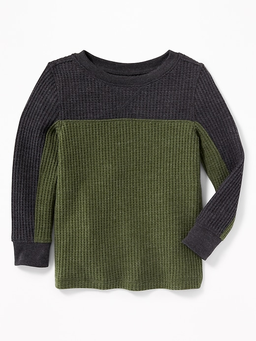 View large product image 1 of 2. Chunky Color-Block Thermal Tee for Toddler Boys