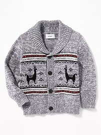 View large product image 4 of 4. Fair Isle Shawl-Collar Cardigan for Toddler Boys