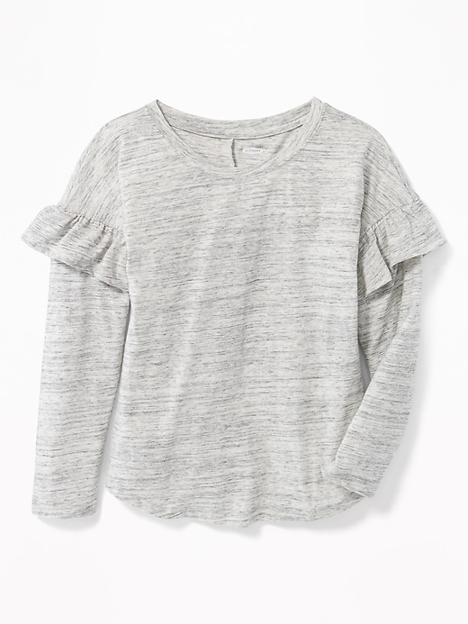 View large product image 1 of 3. Relaxed Ruffle-Trim Top for Girls