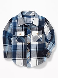 View large product image 4 of 4. Plaid Flannel Utility Shirt for Toddler Boys