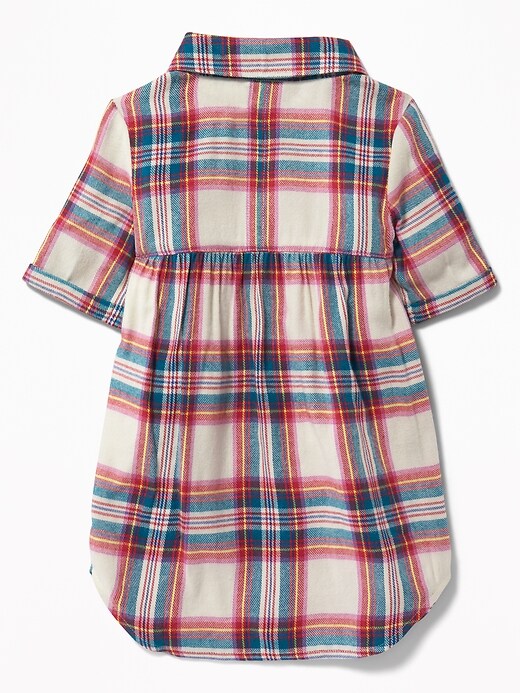 View large product image 2 of 3. Plaid Flannel Shirt Dress for Toddler Girls