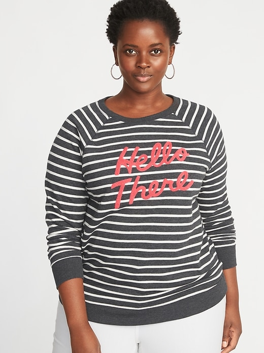 View large product image 1 of 1. Relaxed Plus-Size Graphic French-Terry Sweatshirt