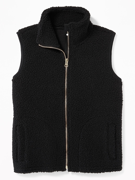 View large product image 1 of 2. Sherpa Zip-Front Vest for Girls