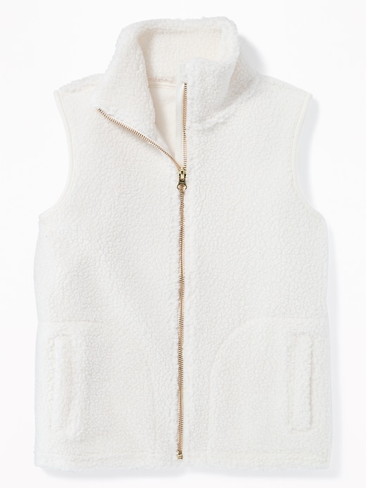 View large product image 1 of 1. Sherpa Zip-Front Vest for Girls