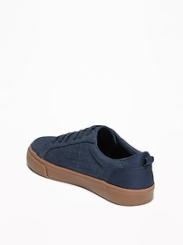 View large product image 3 of 3. Textured Canvas Lace-Up Sneakers For Boys