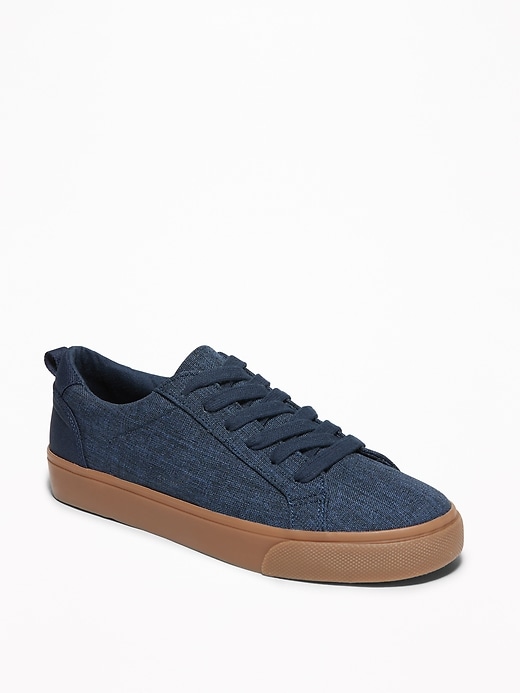 View large product image 1 of 3. Textured Canvas Lace-Up Sneakers For Boys