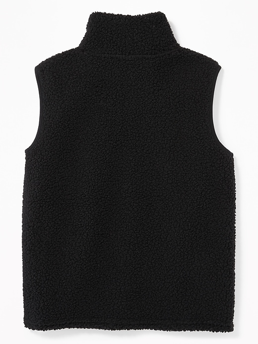 View large product image 2 of 2. Sherpa Zip-Front Vest for Girls