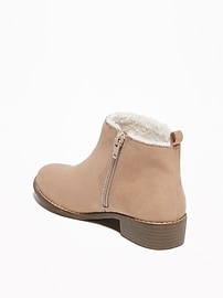 View large product image 3 of 3. Faux-Suede Sherpa-Lined Boots for Girls