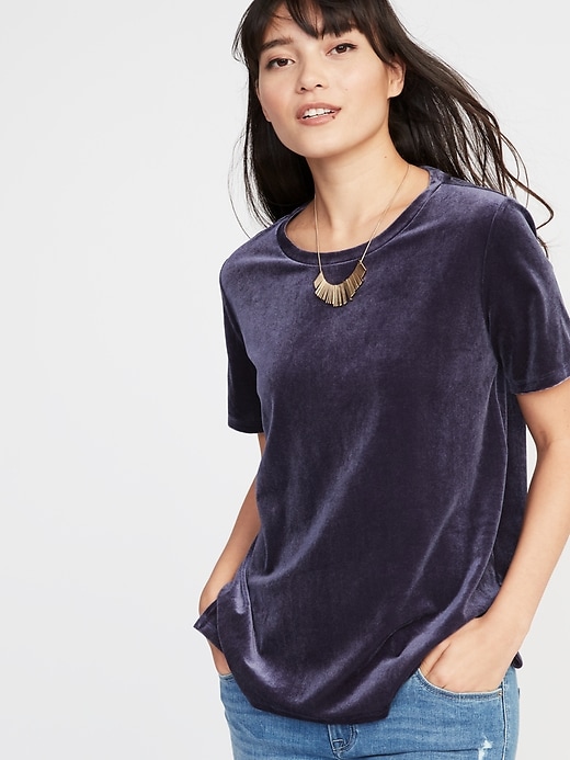 View large product image 1 of 1. Relaxed Velvet Tee for Women