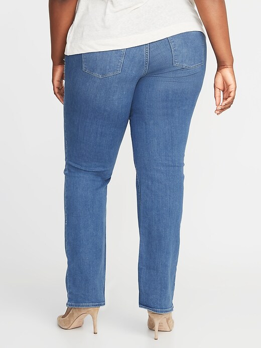 Image number 2 showing, High-Waisted Plus-Size Pull-On Boot-Cut Jeans