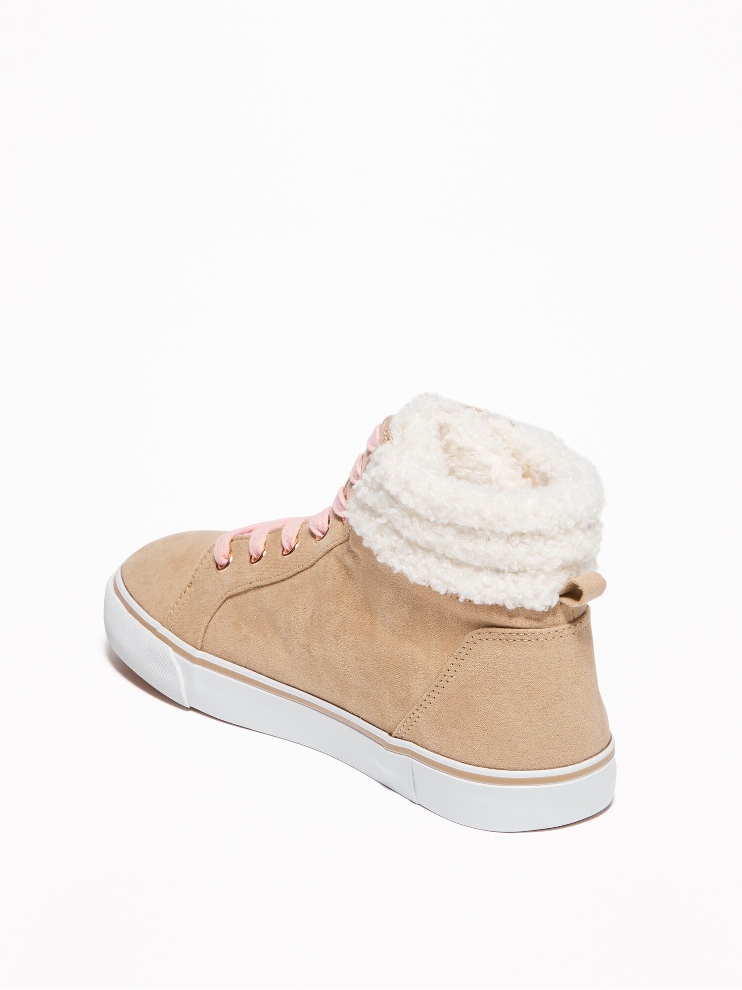 Faux-Suede Sherpa-Trim High-Tops For Girls | Old Navy