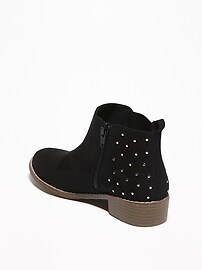 View large product image 3 of 3. Embellished Faux-Suede Chelsea Boots for Girls