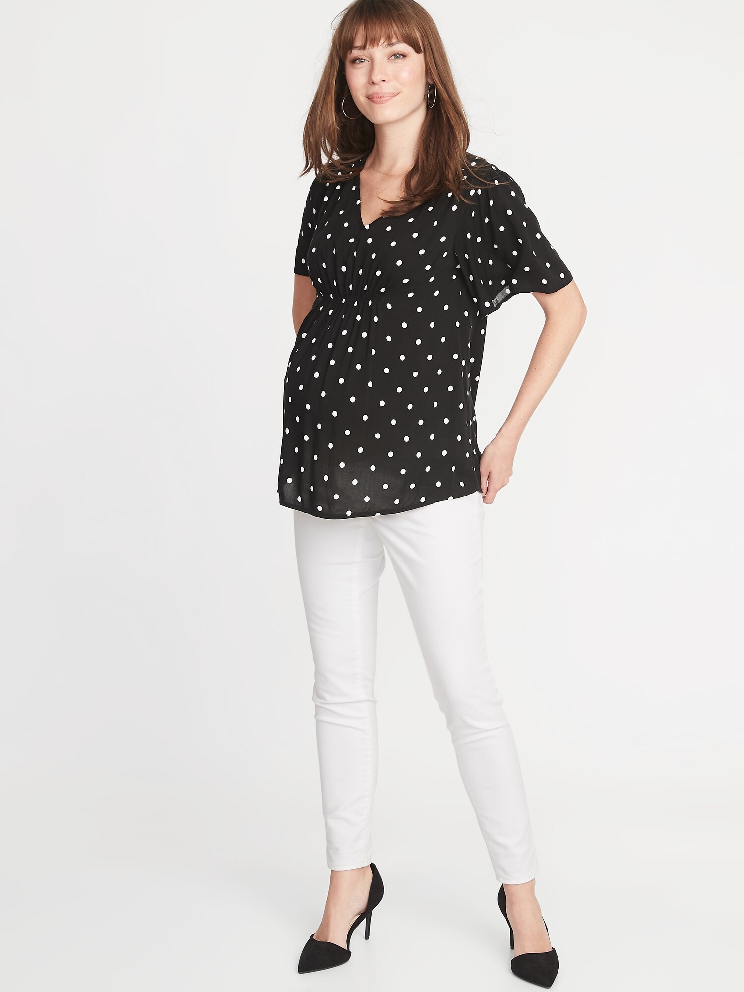 Maternity Lightweight Flutter-Sleeve Top | Old Navy