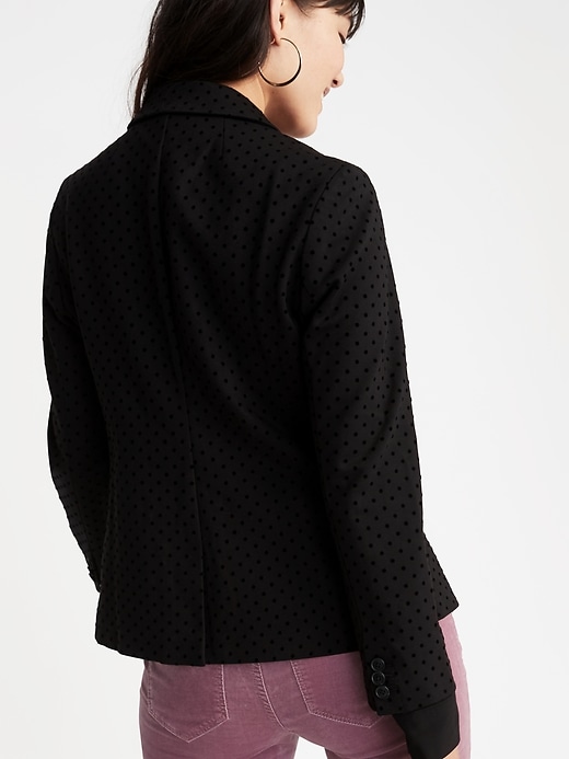 Image number 2 showing, Ponte-Knit Flocked-Dot Blazer for Women