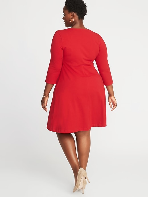 Image number 2 showing, Fit & Flare Plus-Size Scoop-Neck Dress