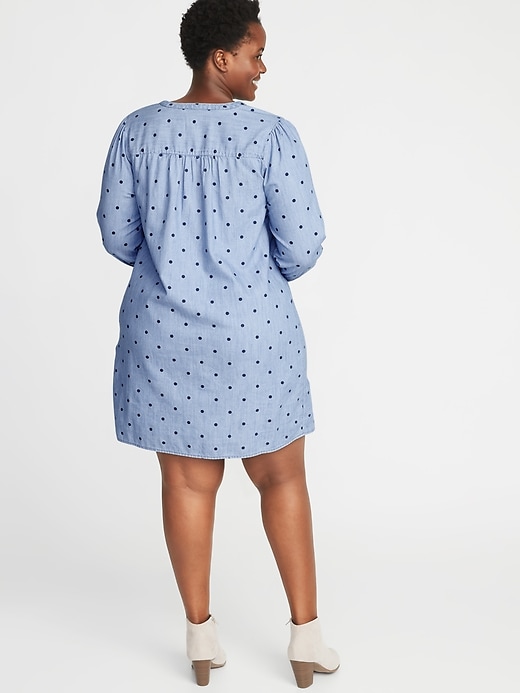 Image number 2 showing, Plus-Size Tie-Sleeve Shirt Dress