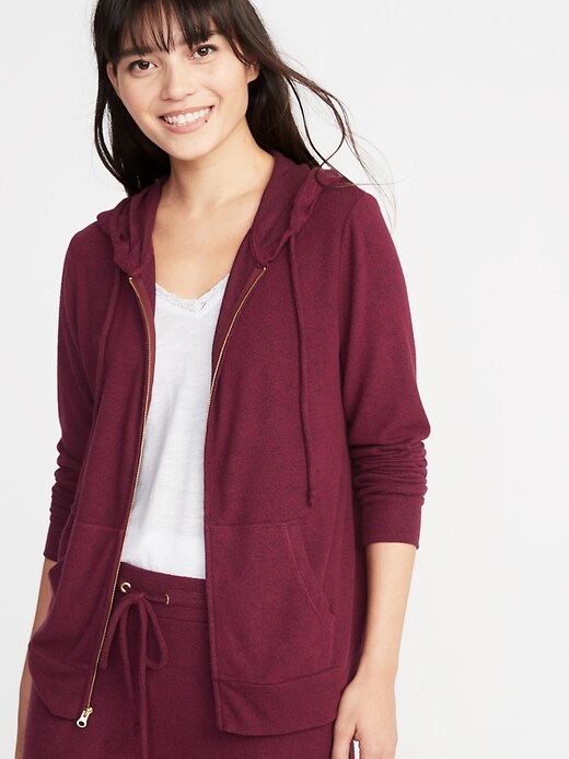 Relaxed Plush-Knit Lounge Hoodie for Women | Old Navy