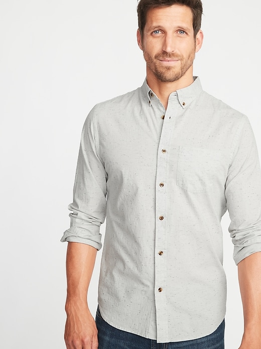 Slim-Fit Built-In Flex Everyday Neps Shirt for Men