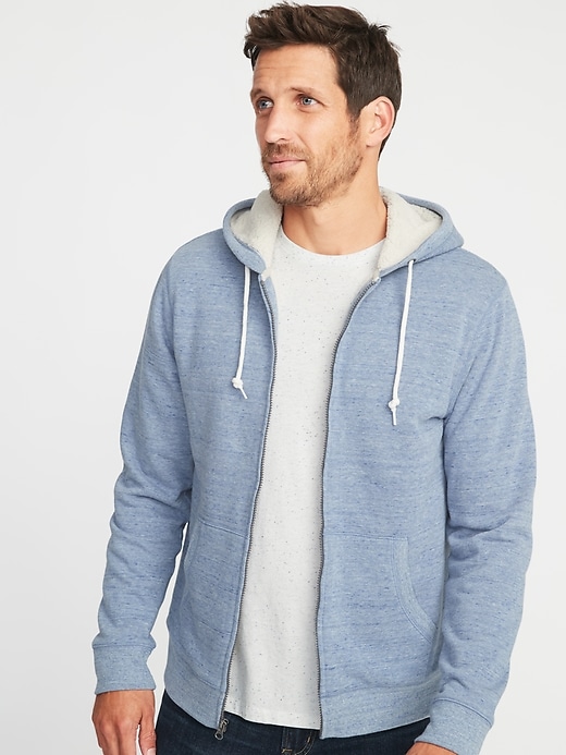 View large product image 1 of 1. Sherpa-Lined Zip Hoodie
