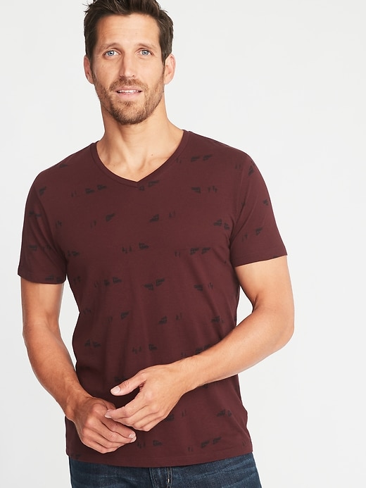 View large product image 1 of 1. Soft-Washed Printed V-Neck Tee