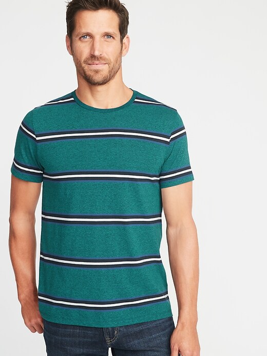 View large product image 1 of 1. Soft-Washed Striped Crew-Neck Tee
