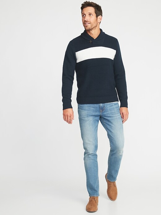 Image number 3 showing, Shawl-Collar Chest-Stripe Sweater