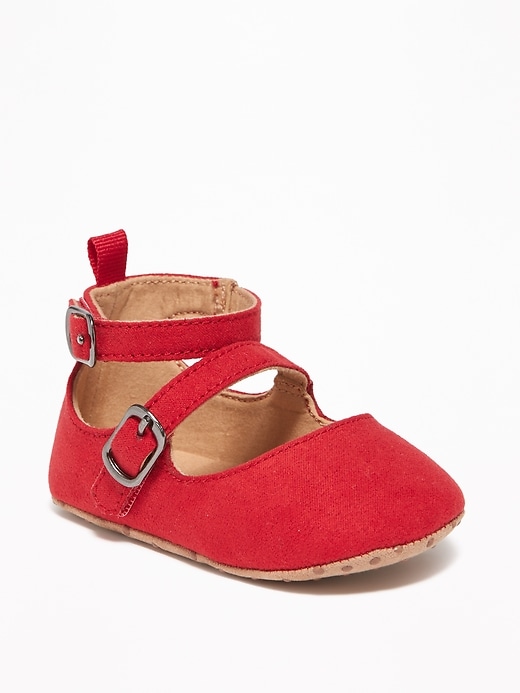 View large product image 1 of 4. Faux-Suede Double-Strap Ballet Flats for Baby