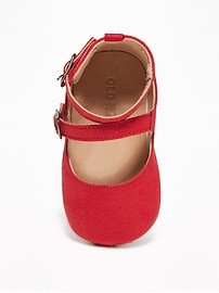 View large product image 4 of 4. Faux-Suede Double-Strap Ballet Flats for Baby
