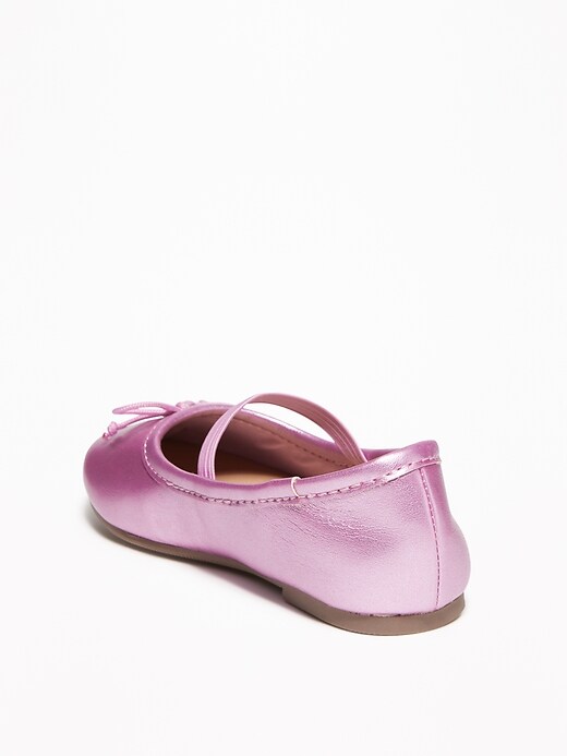 View large product image 2 of 4. Metallic Faux-Leather Ballet Flats For Toddler Girls