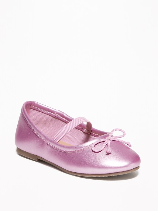View large product image 1 of 4. Metallic Faux-Leather Ballet Flats For Toddler Girls