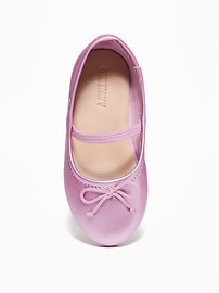 View large product image 4 of 4. Metallic Faux-Leather Ballet Flats For Toddler Girls