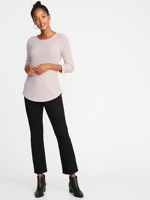Image number 3 showing, Slim-Fit Luxe Rib-Knit Top for Women