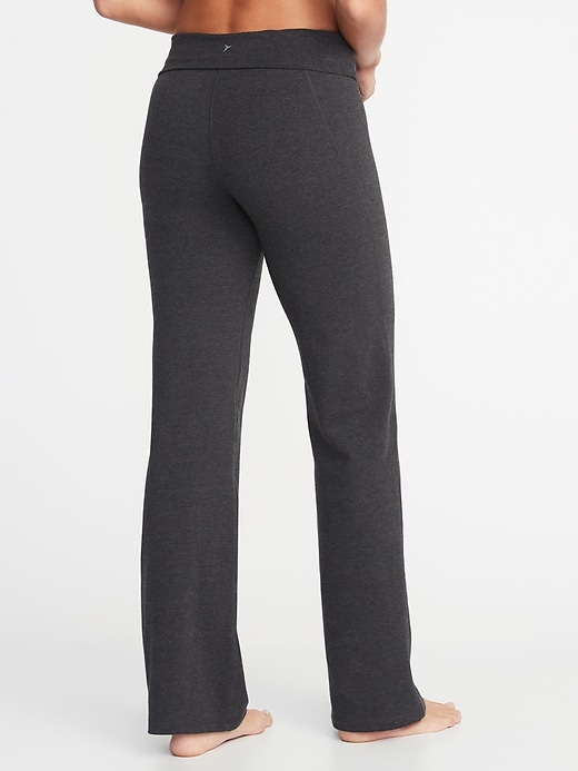 View large product image 2 of 3. Mid-Rise Wide-Leg Roll-Over Yoga Pants for Women