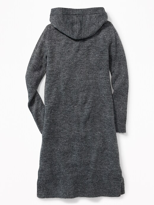 View large product image 2 of 3. Relaxed Super-Long Open-Front Hoodie for Girls