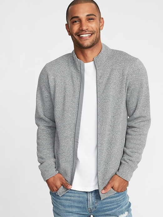 Image number 1 showing, Mock-Neck Full-Zip Sweater-Knit Jacket