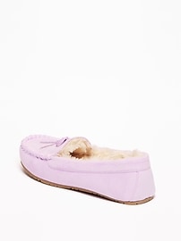 View large product image 3 of 3. Sueded Faux-Fur Lined Moccasins for Girls